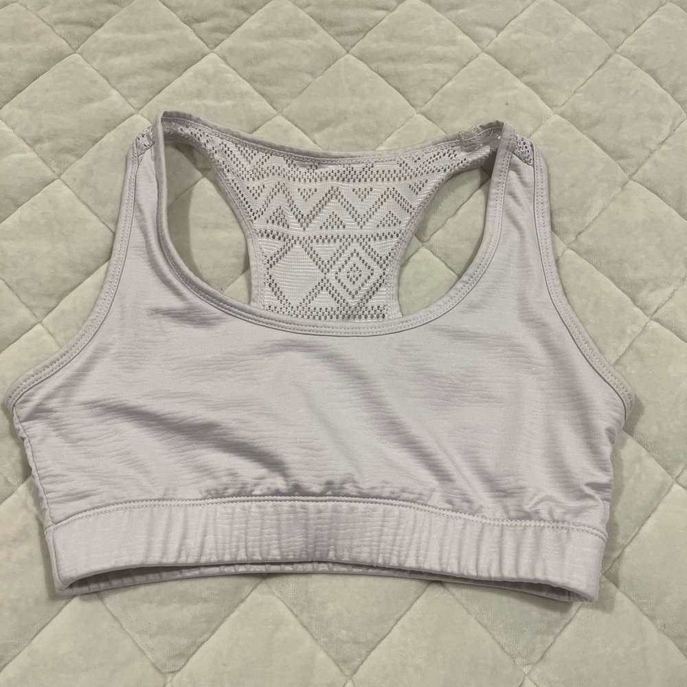 Zyia active white bomber sports bra size small